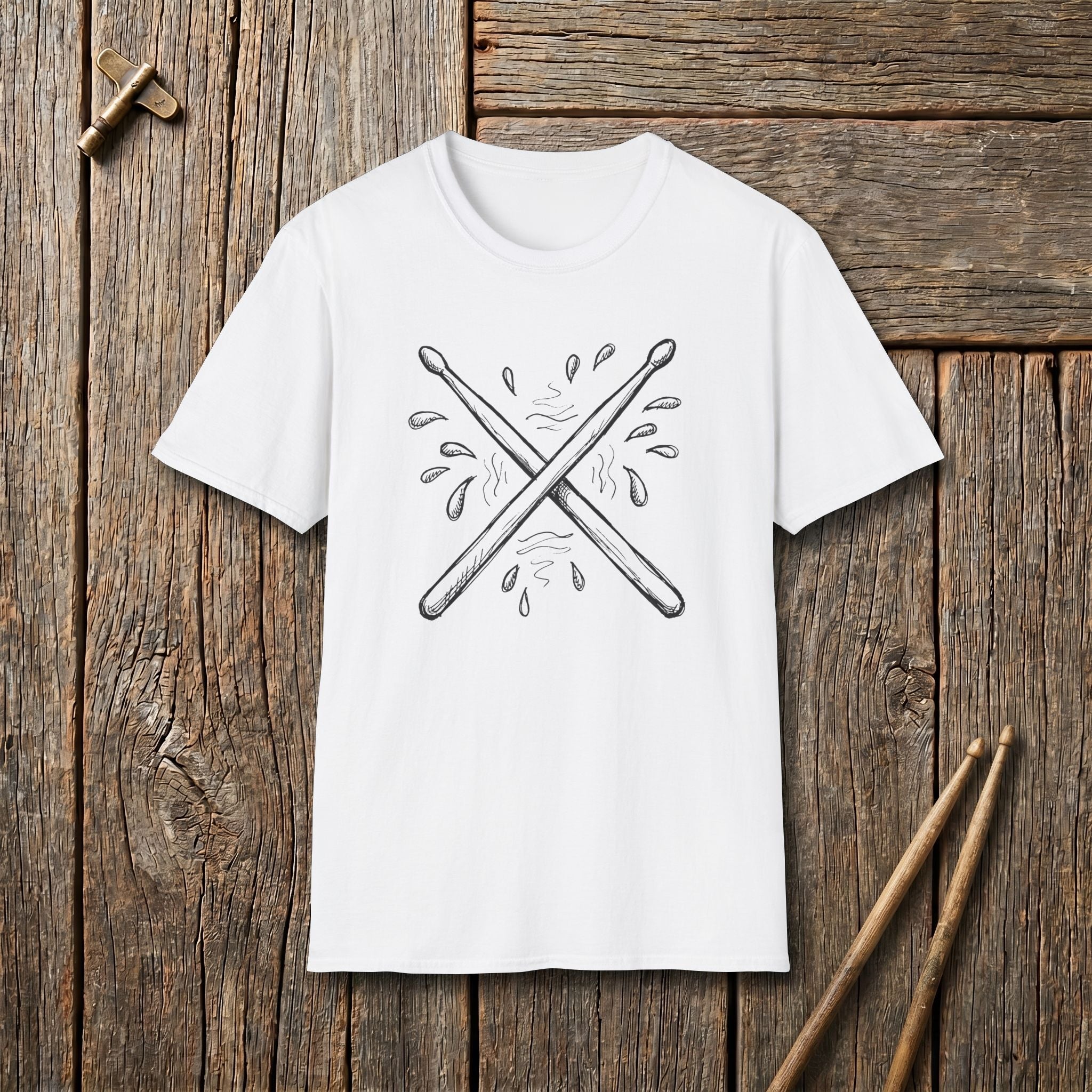 Sweat Crossed Drumsticks Doodle T-Shirt