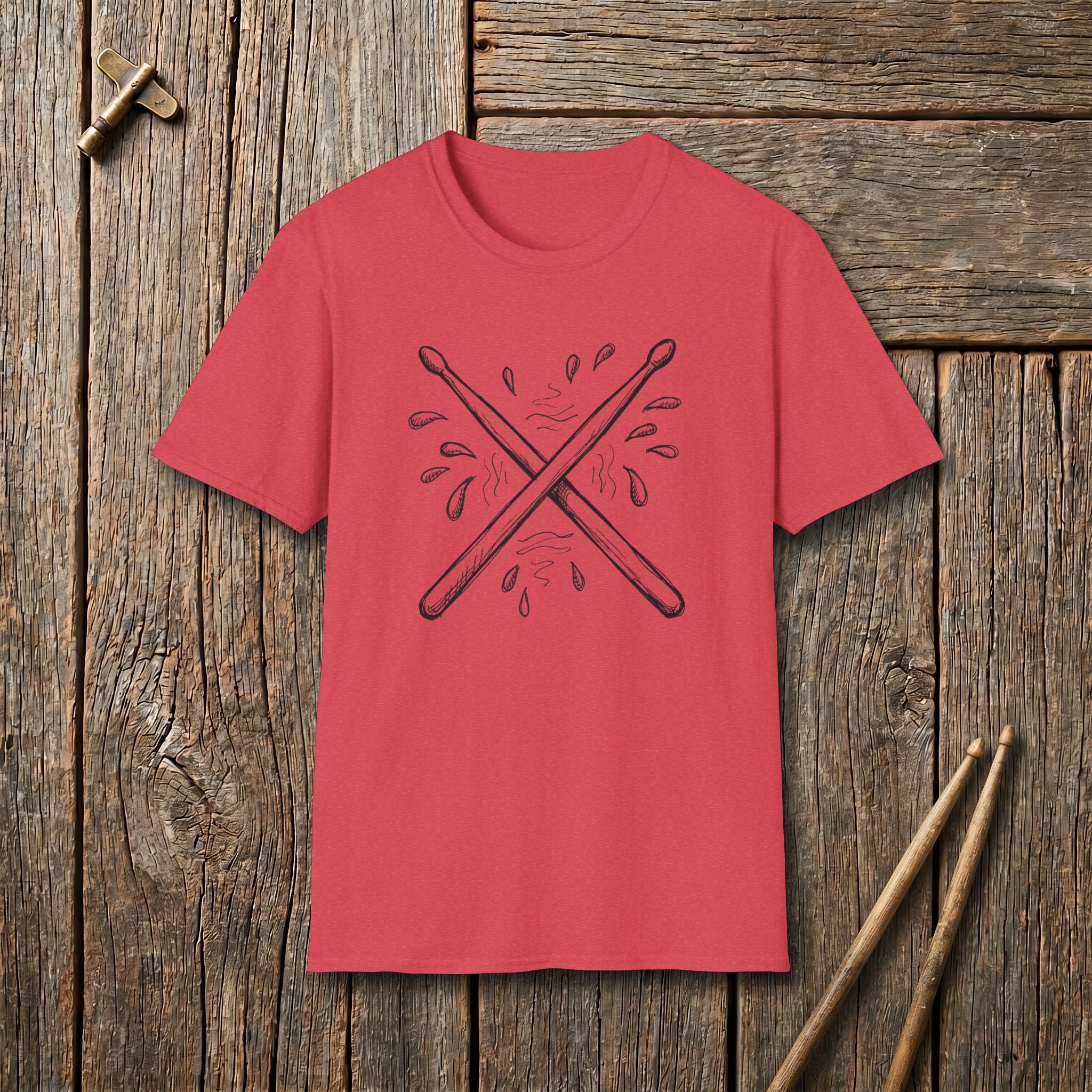 Sweat Crossed Drumsticks Doodle T-Shirt