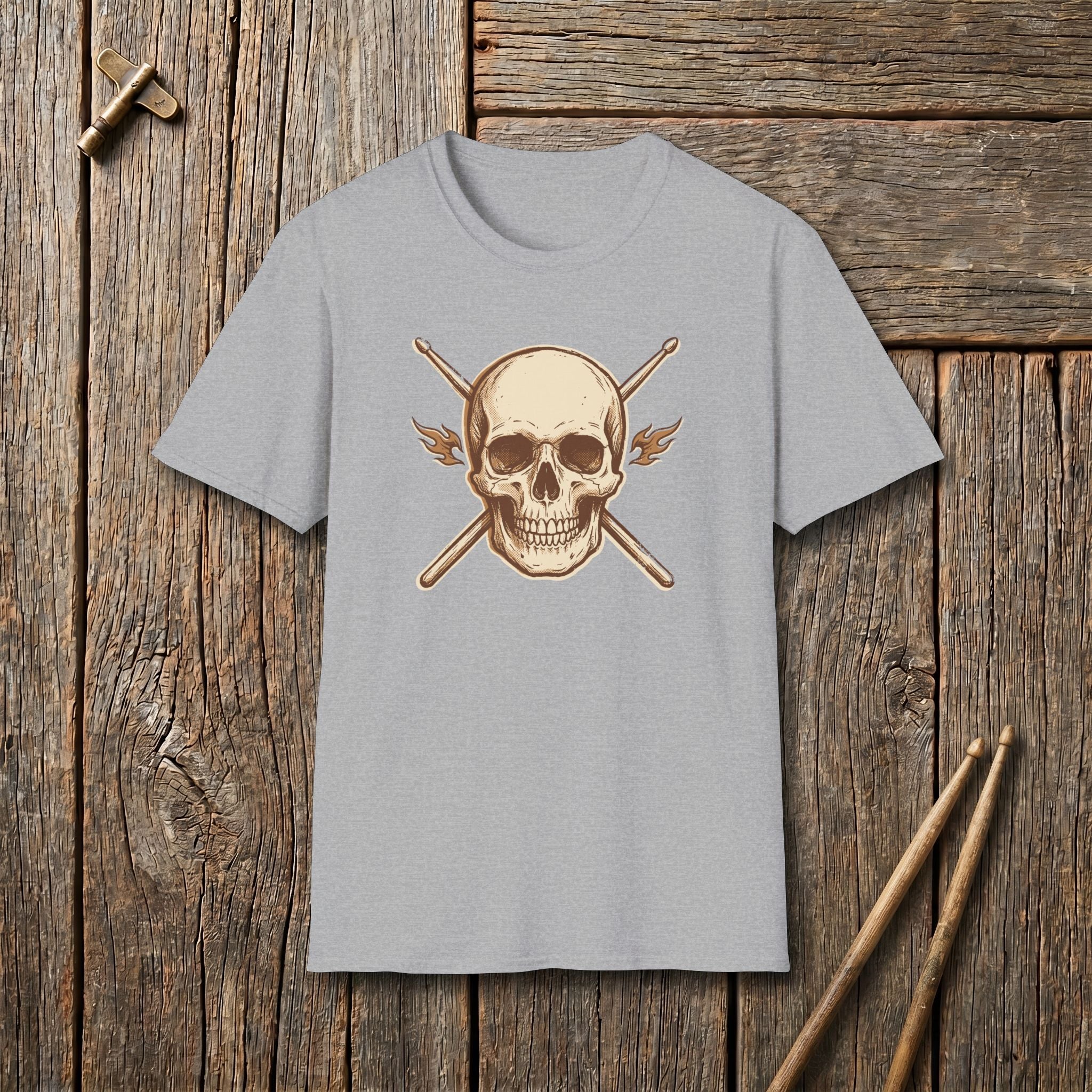 Skull with Crossed Drumsticks T-Shirt